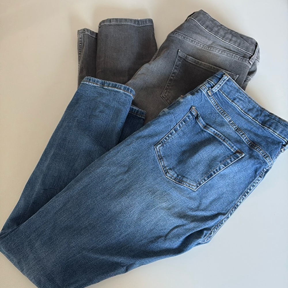 W34L32 Men’s Topman Stretch Skinny x 2 blue and gray